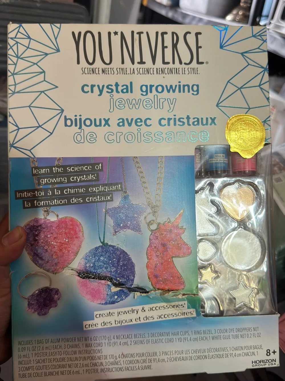 Crystal Growing Jewelry Kit — Pink, Purple, Blue